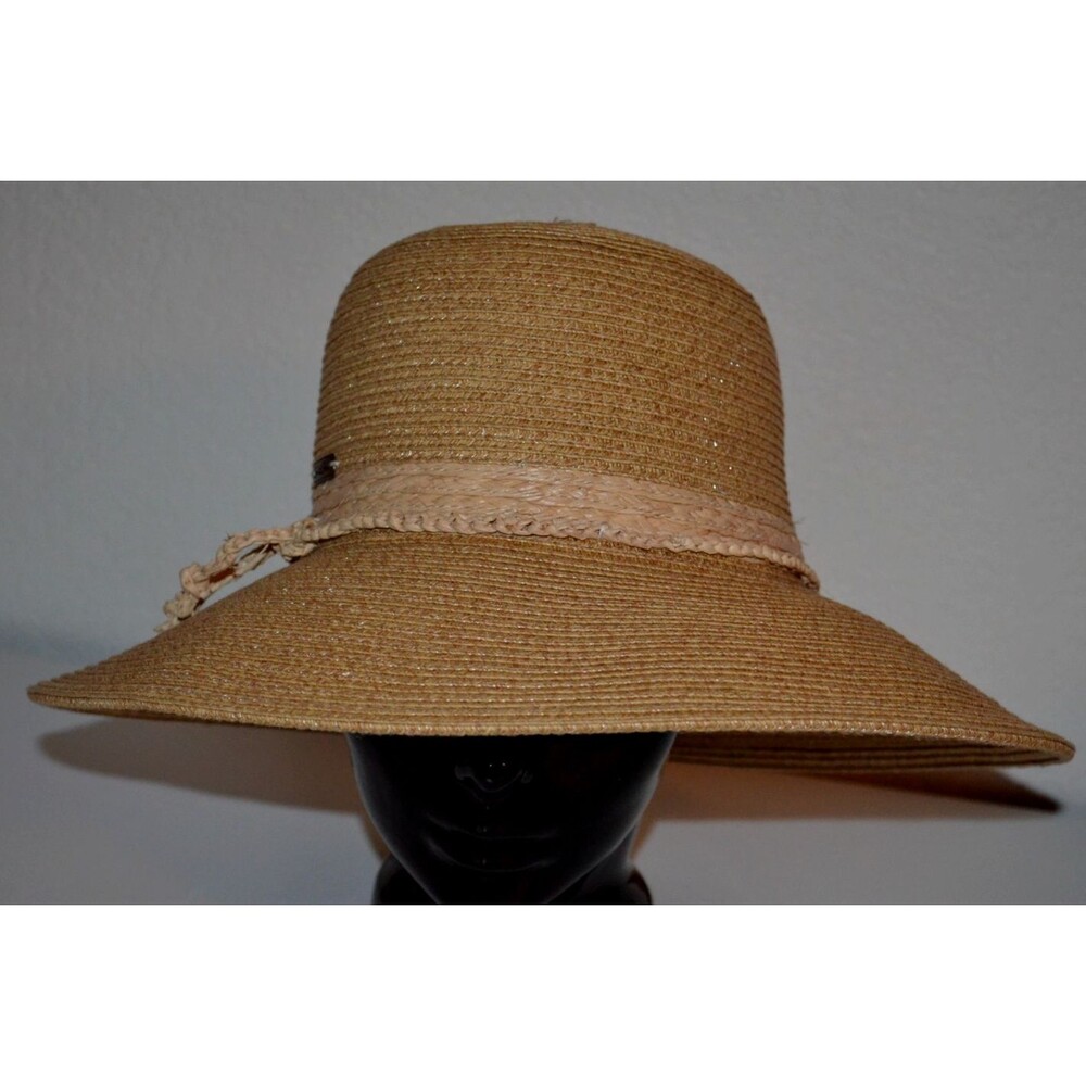 Sun N Sand Head Wear Woven Paper Straw Hat UPF 50 Adjustable Beach OSFM 4" Brim